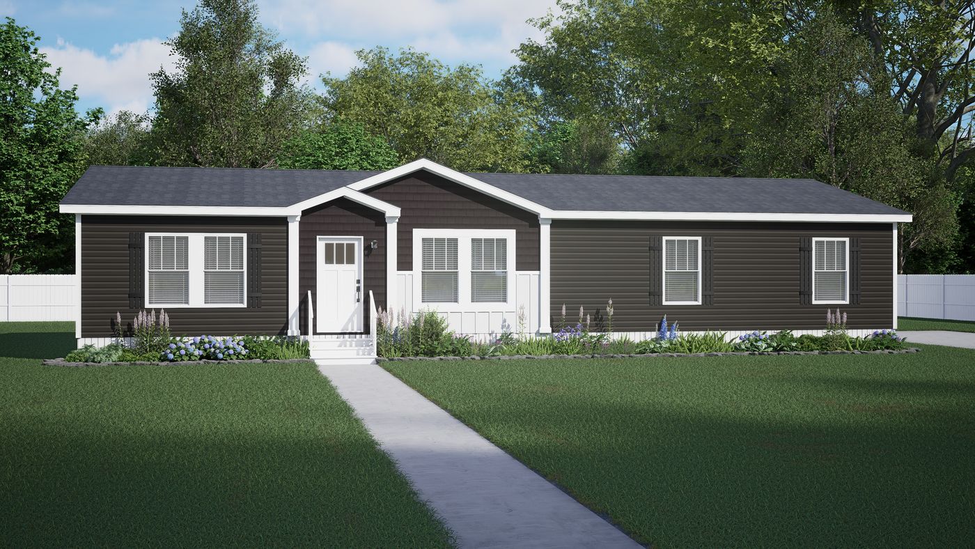The THE VOGUE 60 Exterior. This Manufactured Mobile Home features 3 bedrooms and 2 baths.