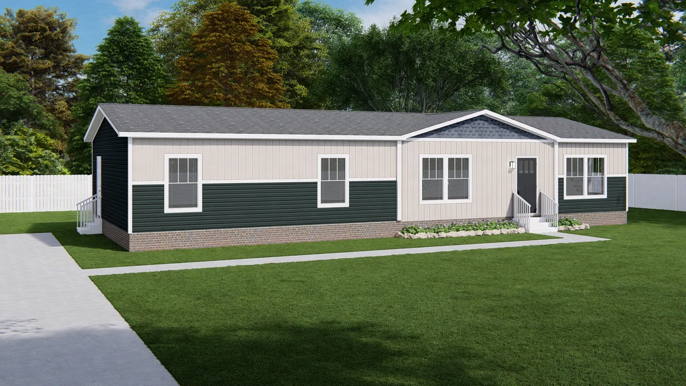 The BUTLER PLACE/6428-MS056 SECT Exterior. This Manufactured Mobile Home features 3 bedrooms and 3 baths.
