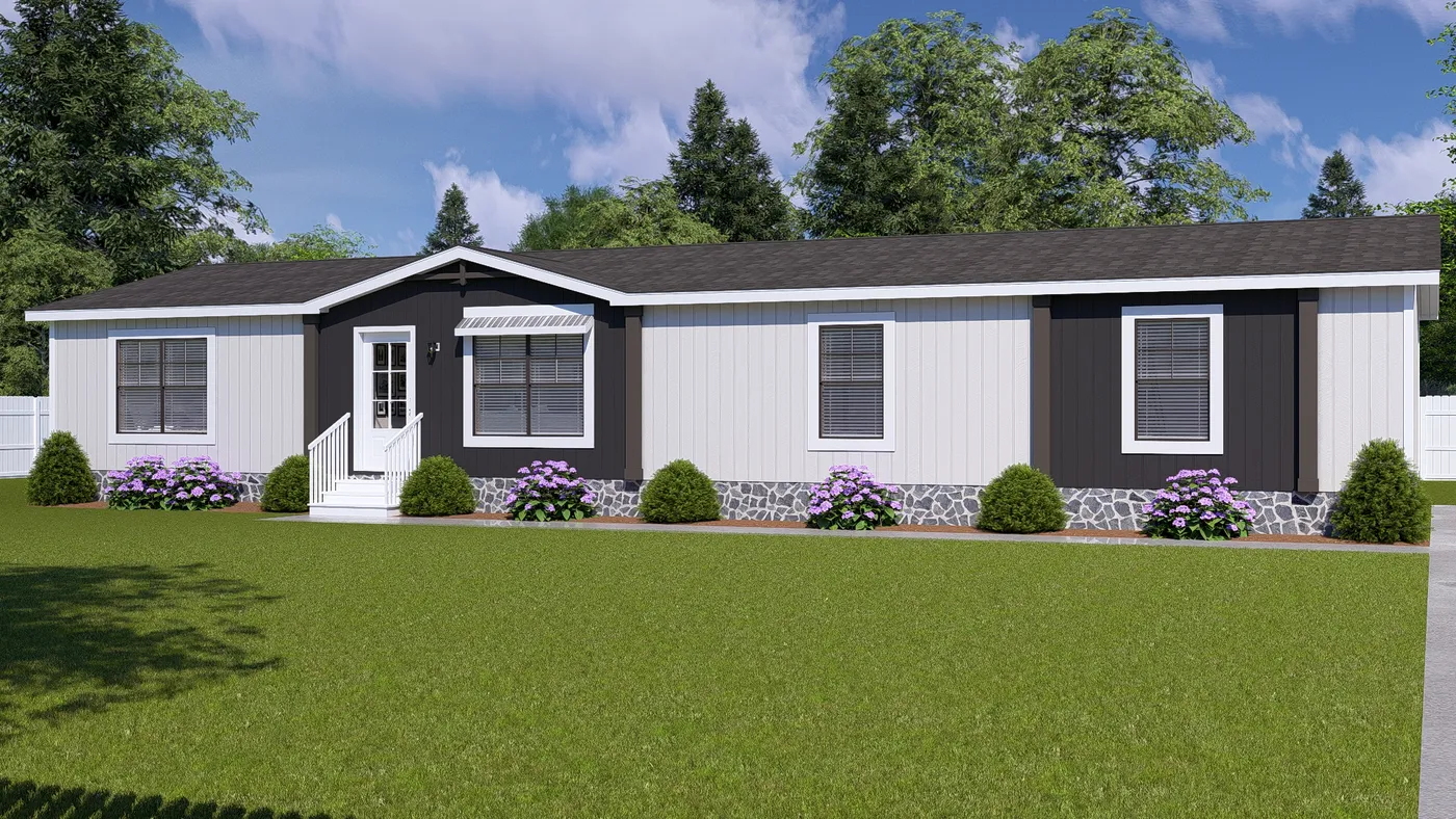 The EVERETT Exterior. This Manufactured Mobile Home features 4 bedrooms and 3 baths.