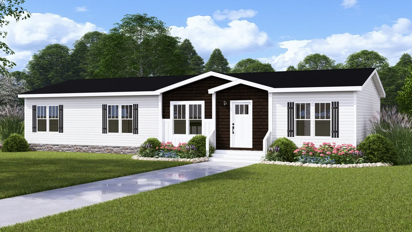 The BOUJEE 2 Exterior. This Manufactured Mobile Home features 3 bedrooms and 2 baths.