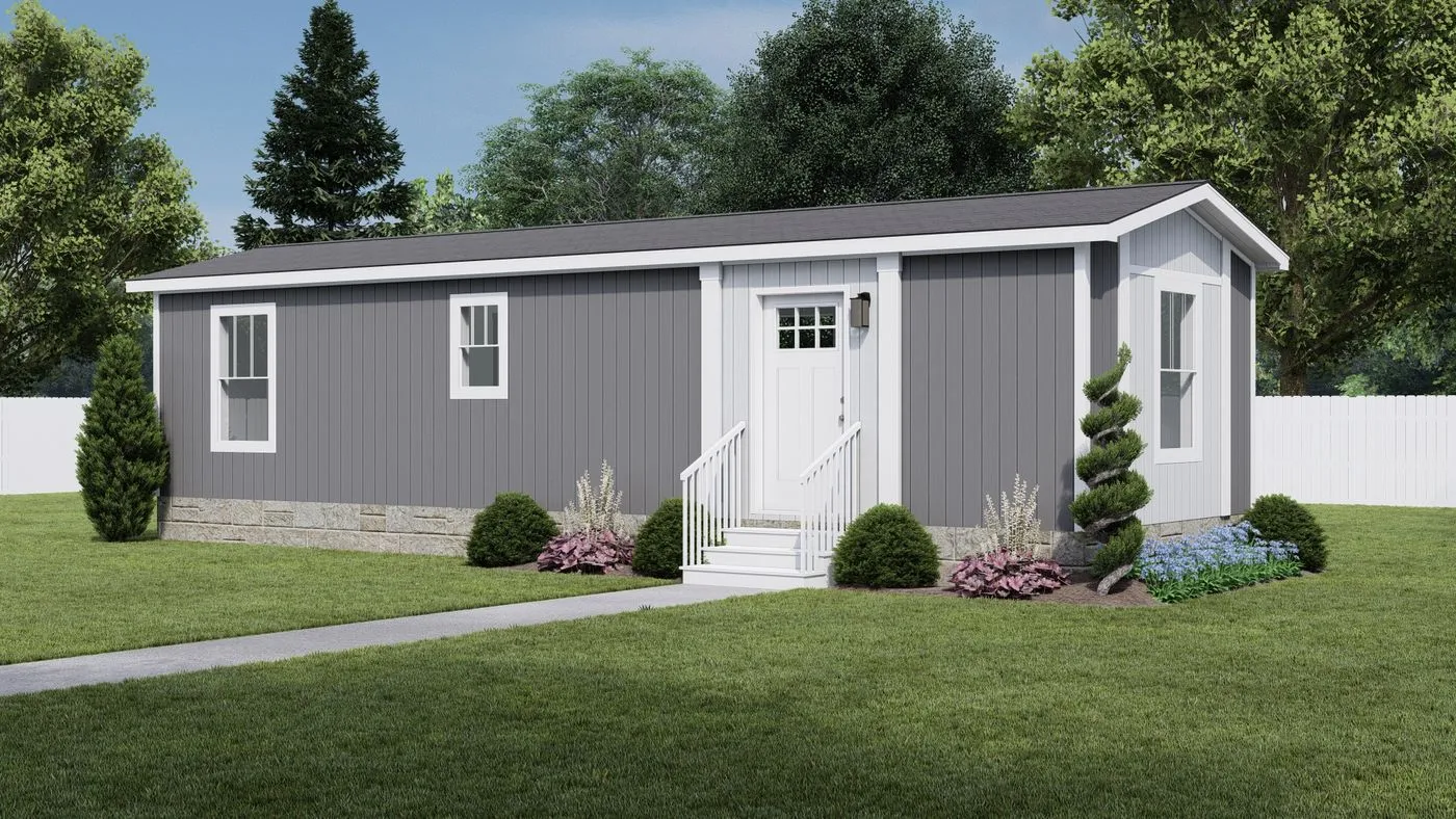 The IMAGINE Exterior. This Manufactured Mobile Home features 1 bedroom and 1 bath.