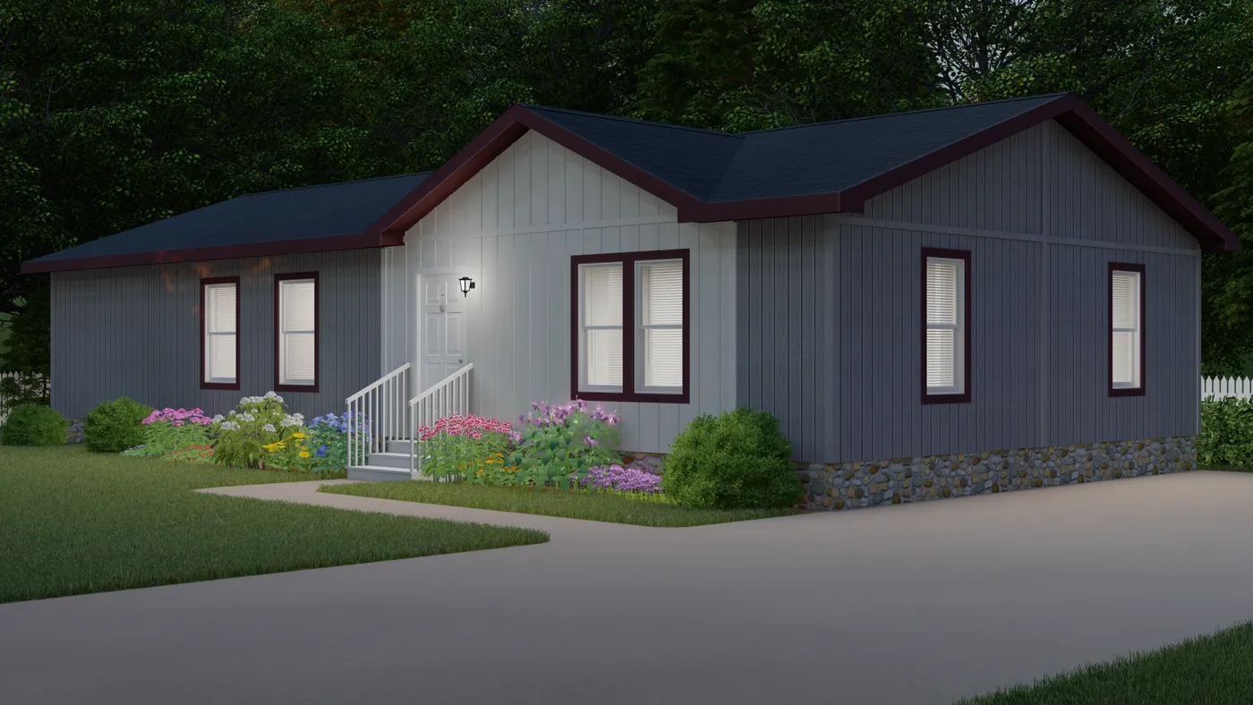 The 2022 COLUMBIA RIVER (NEW) Exterior. This Manufactured Mobile Home features 3 bedrooms and 2 baths.