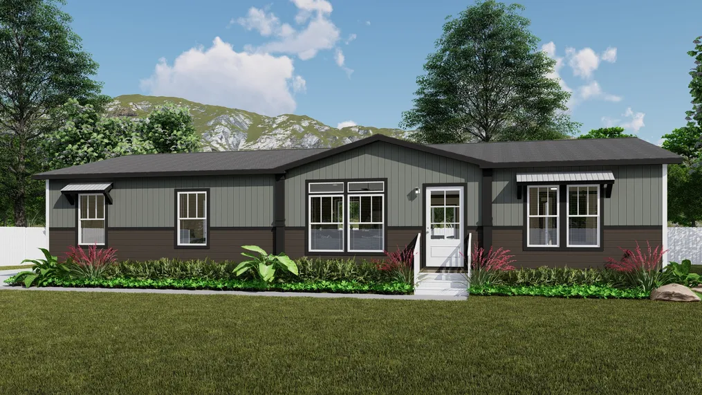 The THE ARMANI Exterior. This Manufactured Mobile Home features 3 bedrooms and 2 baths.