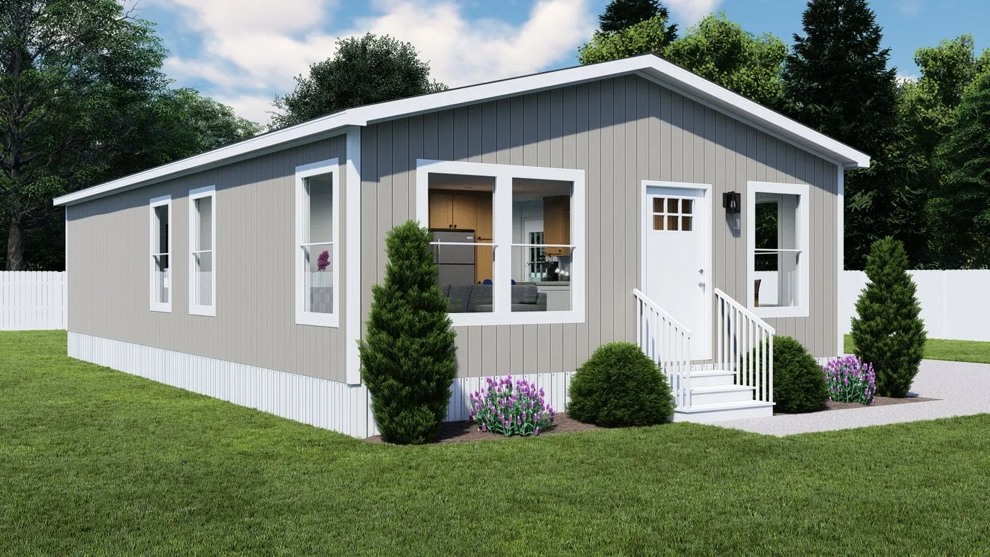 The RISING SUN Exterior. This Manufactured Mobile Home features 2 bedrooms and 2 baths.