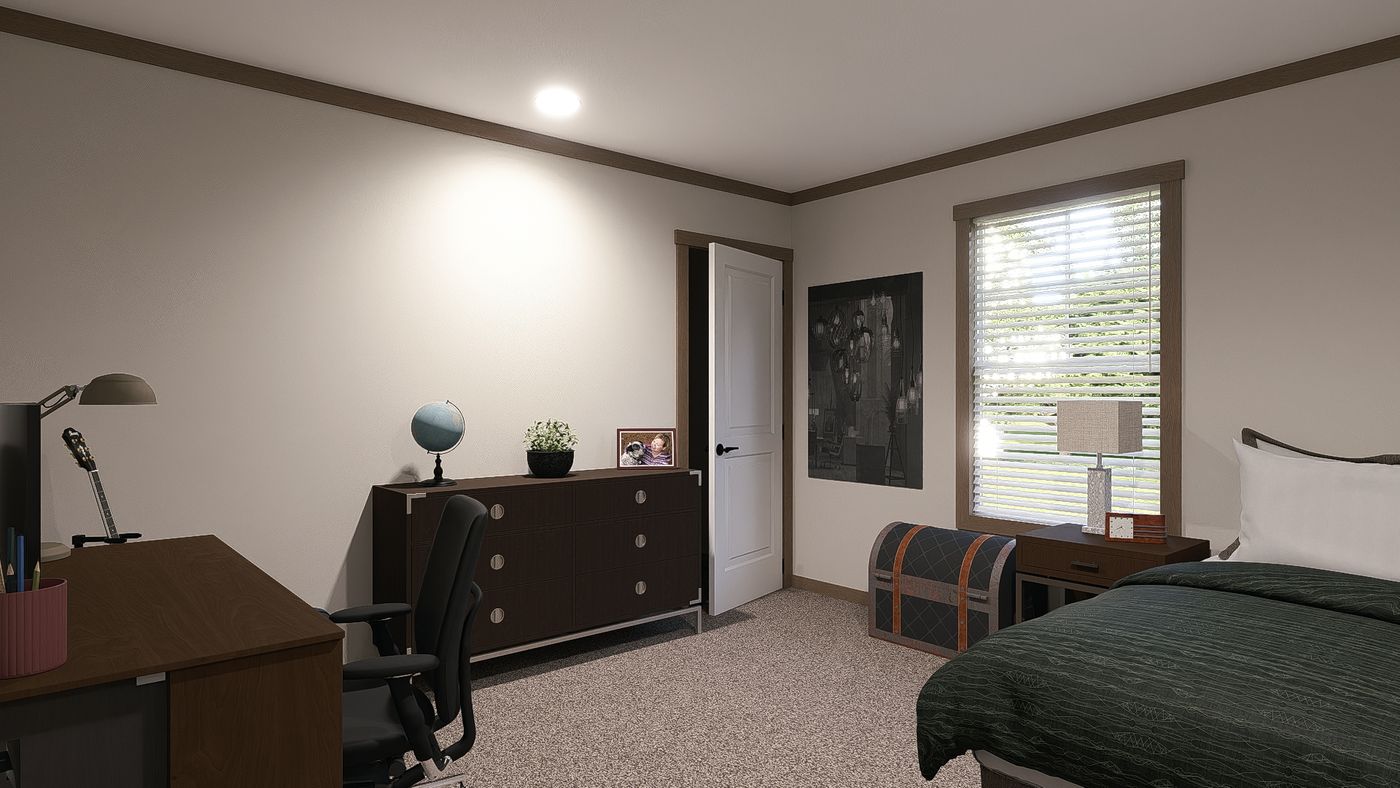The TINSLEY Exterior. This Manufactured Mobile Home features 4 bedrooms and 2 baths.