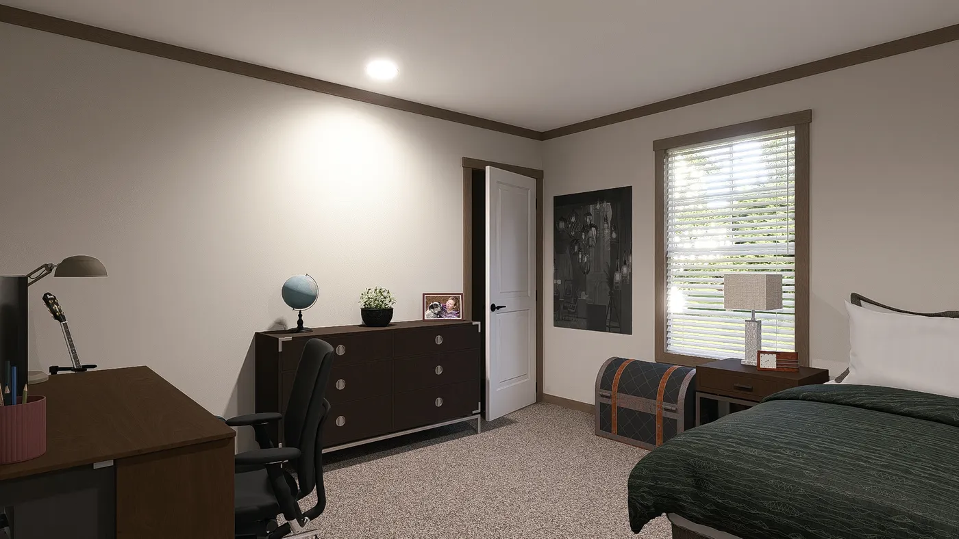 The TINSLEY Exterior. This Manufactured Mobile Home features 4 bedrooms and 2 baths.