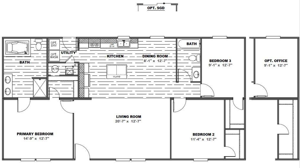 The THE EAGLE 52 Exterior. This Manufactured Mobile Home features 3 bedrooms and 2 baths.