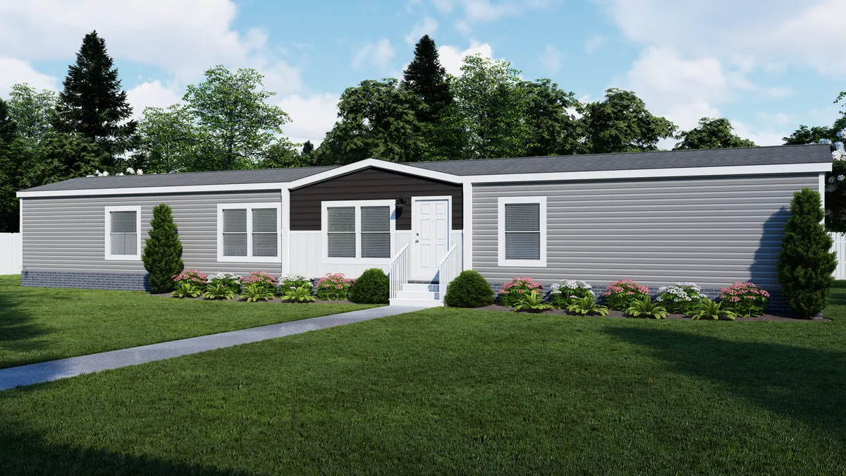 The THE SURE THING Exterior. This Manufactured Mobile Home features 3 bedrooms and 2 baths.