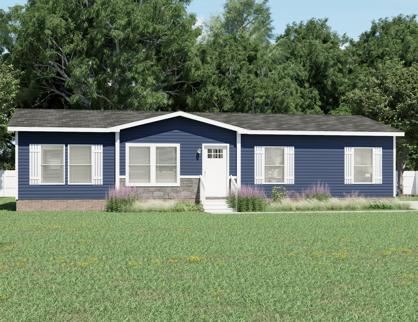 The THE ELITE 52 Exterior. This Manufactured Mobile Home features 3 bedrooms and 2 baths.