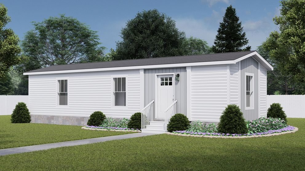 The YESTERDAY Exterior. This Manufactured Mobile Home features 1 bedroom and 1 bath.