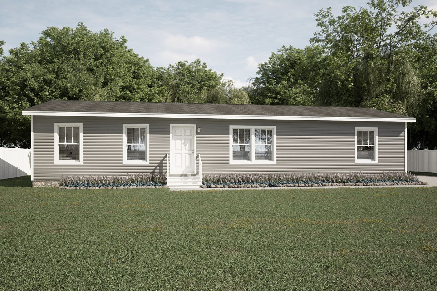 The RIGHT CHOICE 110 Exterior. This Manufactured Mobile Home features 4 bedrooms and 2 baths.