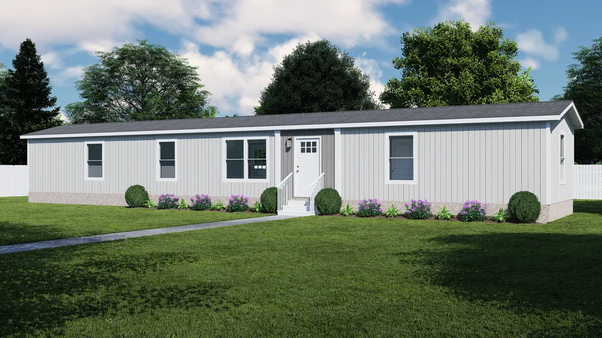 The SOLSBURY HILL Exterior. This Manufactured Mobile Home features 3 bedrooms and 2 baths.