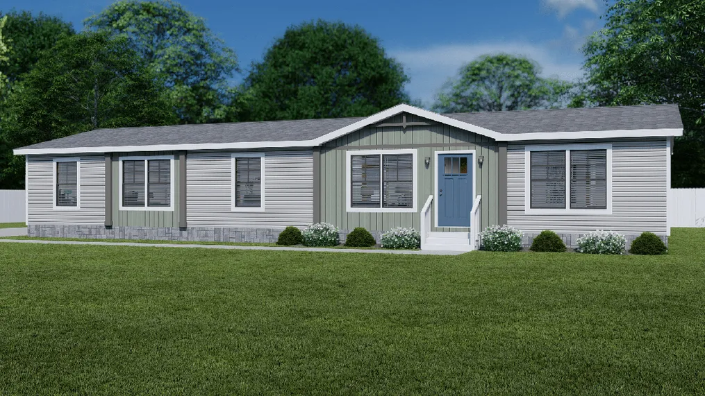 The ANGELINA Exterior. This Manufactured Mobile Home features 4 bedrooms and 2 baths.