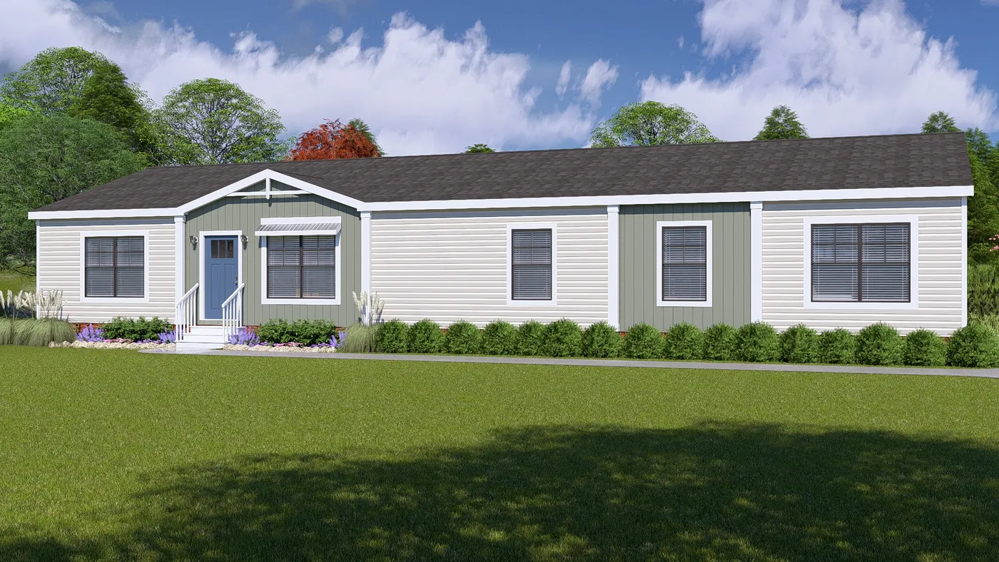 The FARM 3 FLEX ELITE DEN Exterior. This Manufactured Mobile Home features 3 bedrooms and 2 baths.