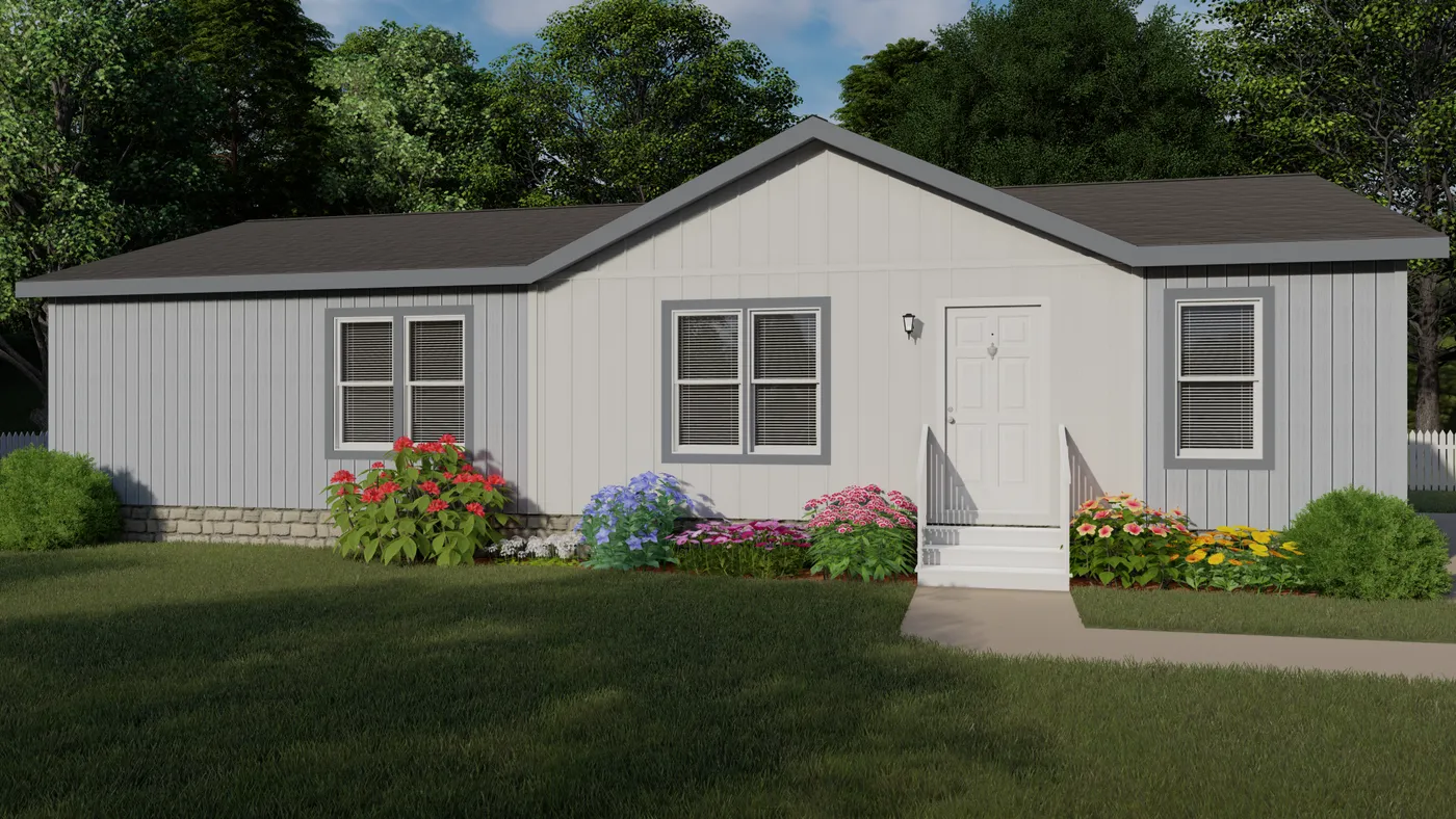 The 9590-S MAJESTIC (NEW) Exterior. This Manufactured Mobile Home features 3 bedrooms and 2 baths.