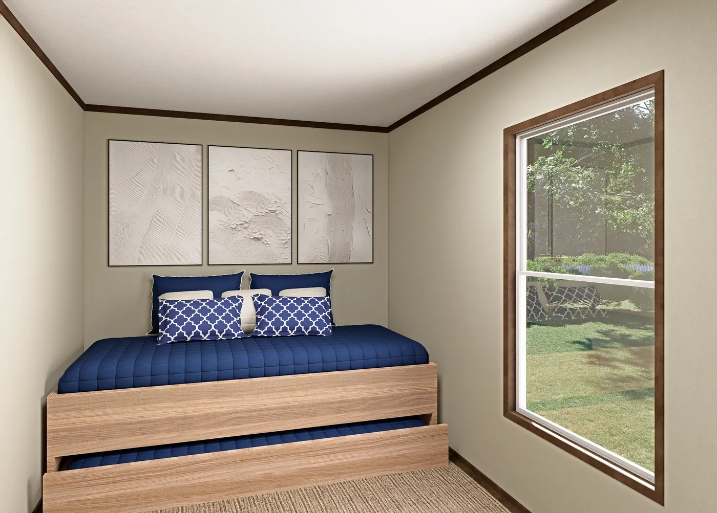 The LEWIS Exterior. This Manufactured Mobile Home features 2 bedrooms and 2 baths.