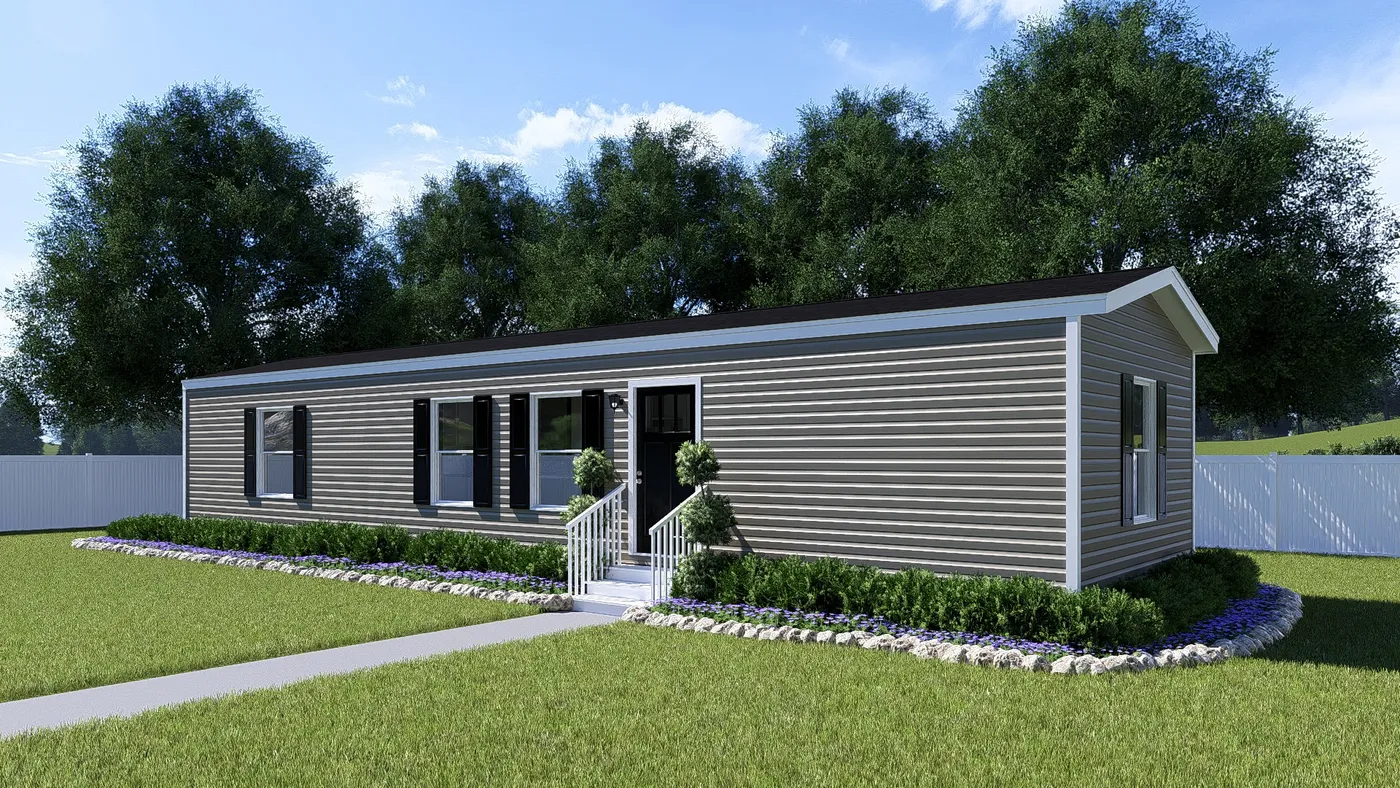 The SPIRIT Exterior in Vinyl Clay. This Manufactured Mobile Home features 2 bedrooms and 2 baths.