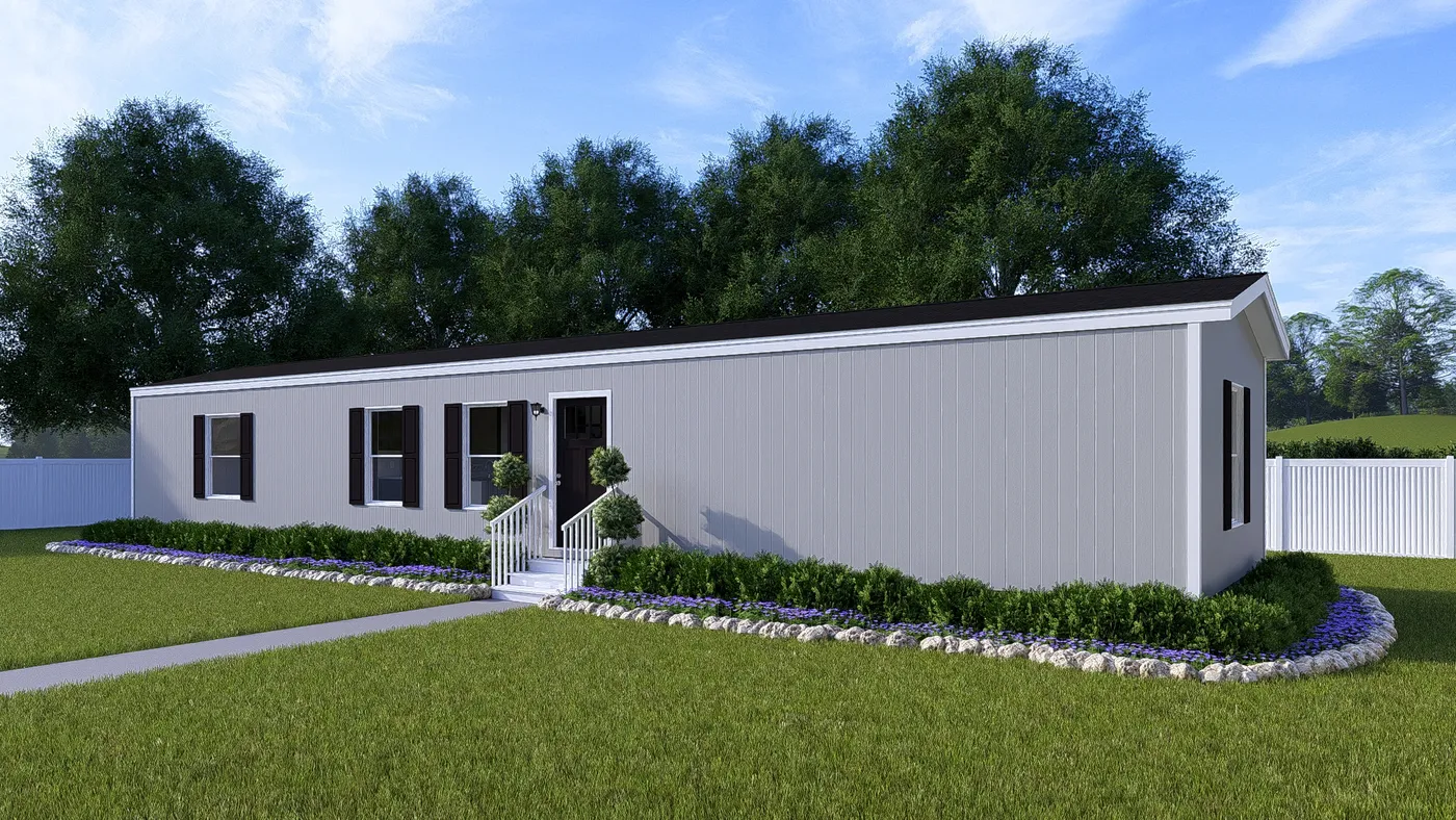 The INTUITION Exterior in Flint. This Manufactured Mobile Home features 3 bedrooms and 2 baths.