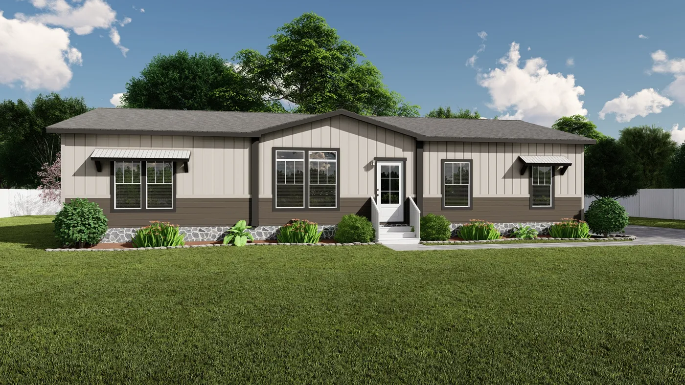 The EL CAPITAN Exterior. This Manufactured Mobile Home features 3 bedrooms and 2 baths.
