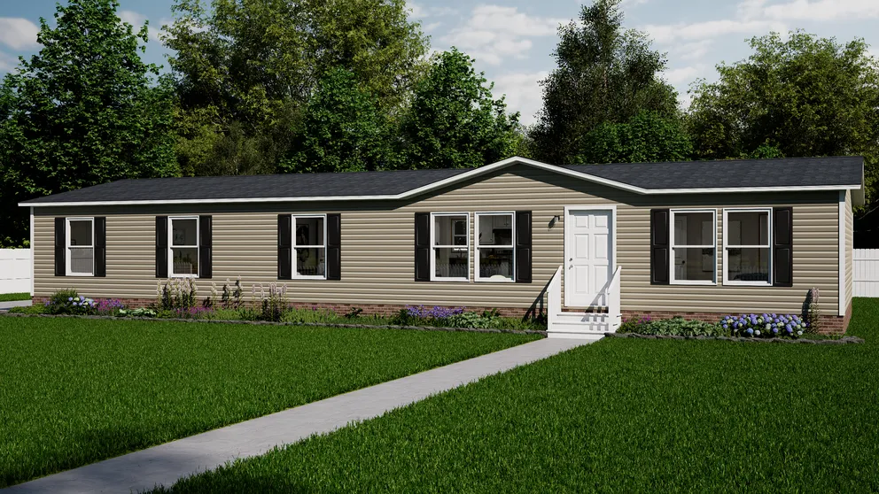 The SOLACE Exterior. This Manufactured Mobile Home features 4 bedrooms and 2 baths.
