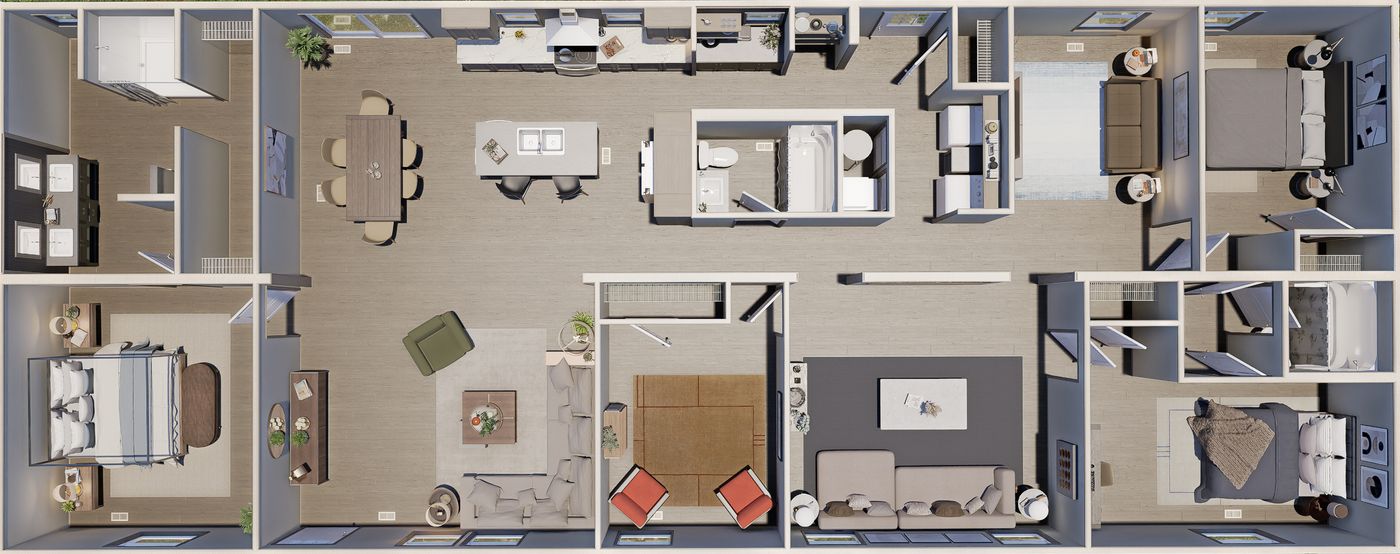 The SUMMIT Exterior. This Manufactured Mobile Home features 4 bedrooms and 3 baths.