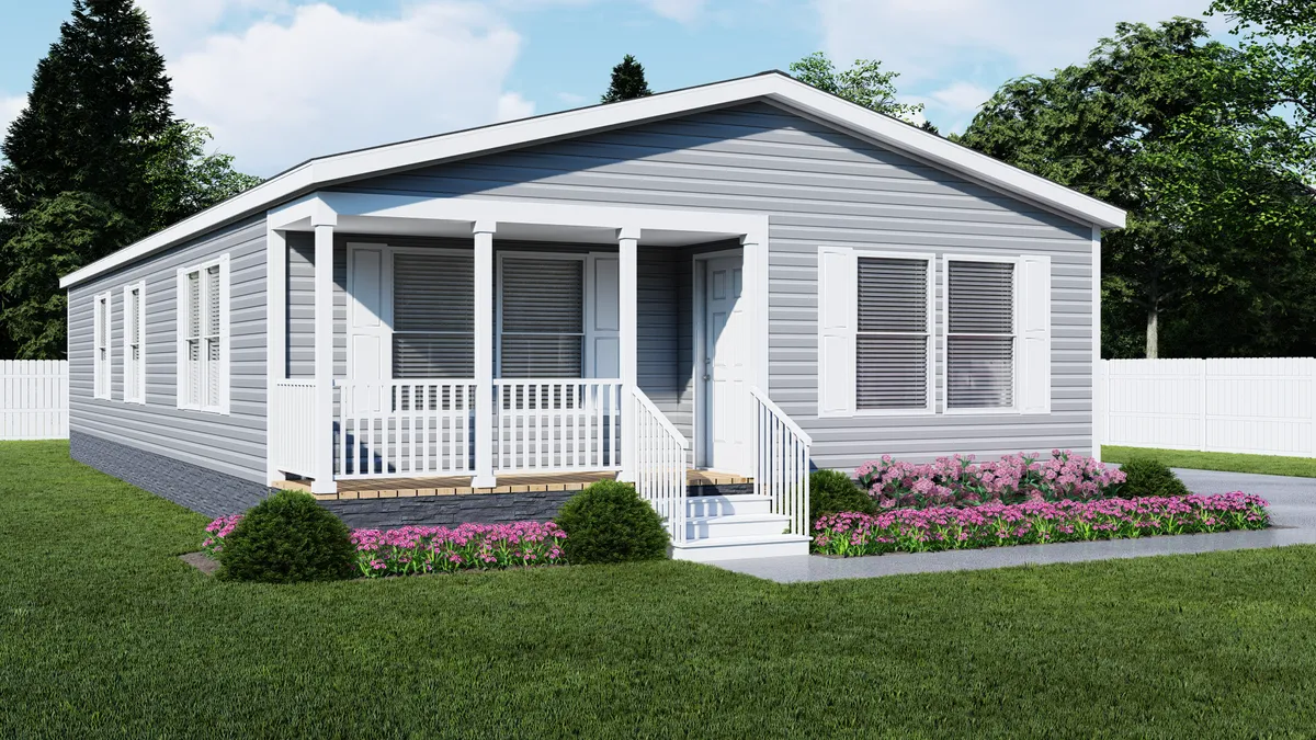 The 5628-774P THE PULSE Exterior. This Manufactured Mobile Home features 3 bedrooms and 2 baths.