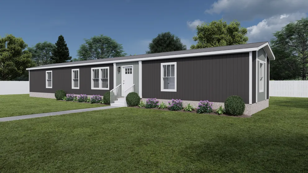 The SWEET CAROLINE Exterior. This Manufactured Mobile Home features 3 bedrooms and 2 baths. Stones Throw, Light Drizzle and Delicate White. 