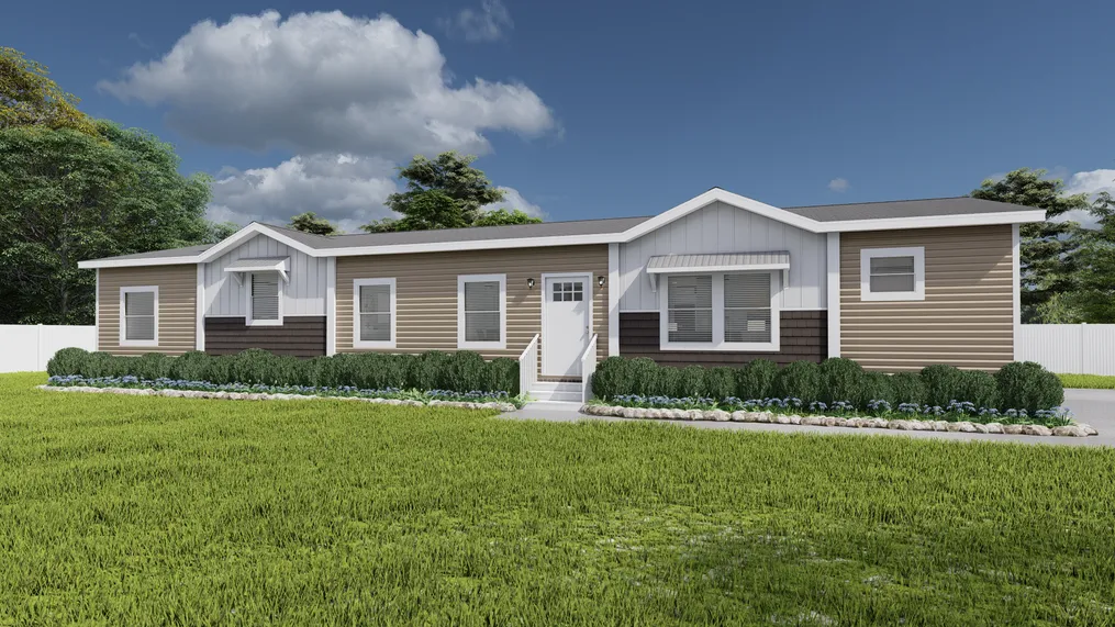 The HOMESTEAD BREEZE Exterior. This Manufactured Mobile Home features 4 bedrooms and 2 baths.