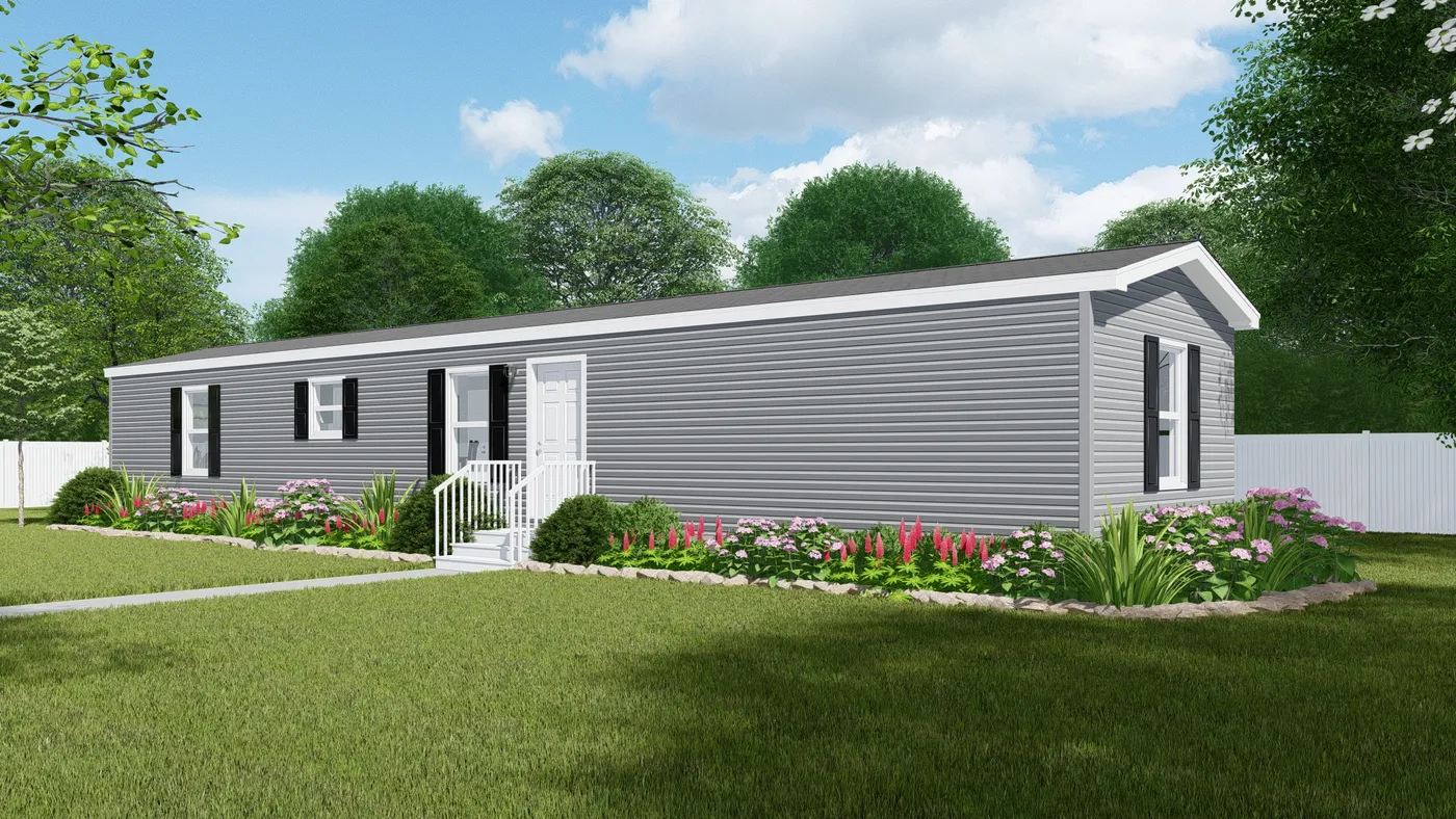 The SAPPHIRE Exterior. This Manufactured Mobile Home features 3 bedrooms and 2 baths.