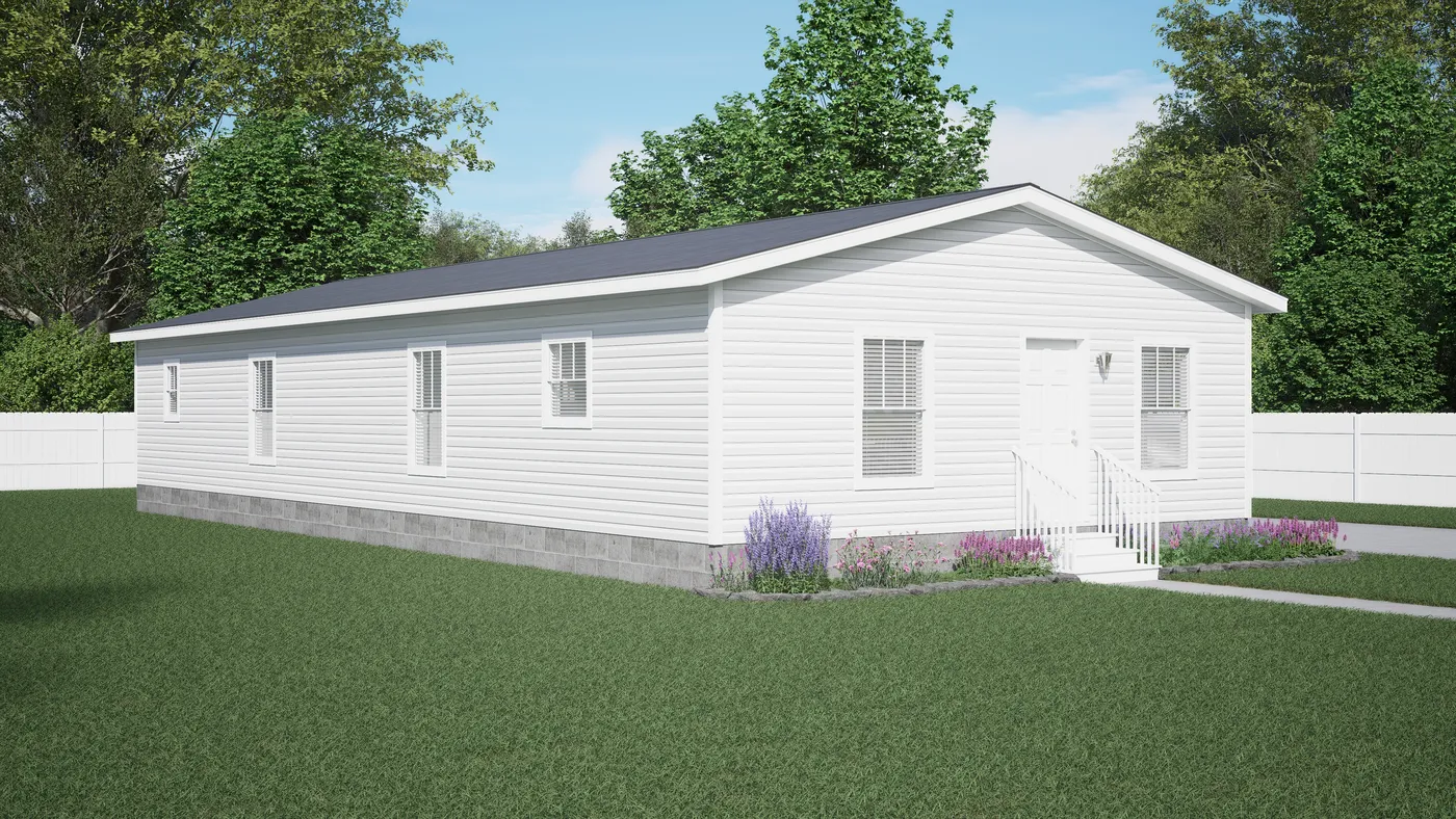 The RIGHT CHOICE 75 Exterior. This Manufactured Mobile Home features 4 bedrooms and 2 baths.
