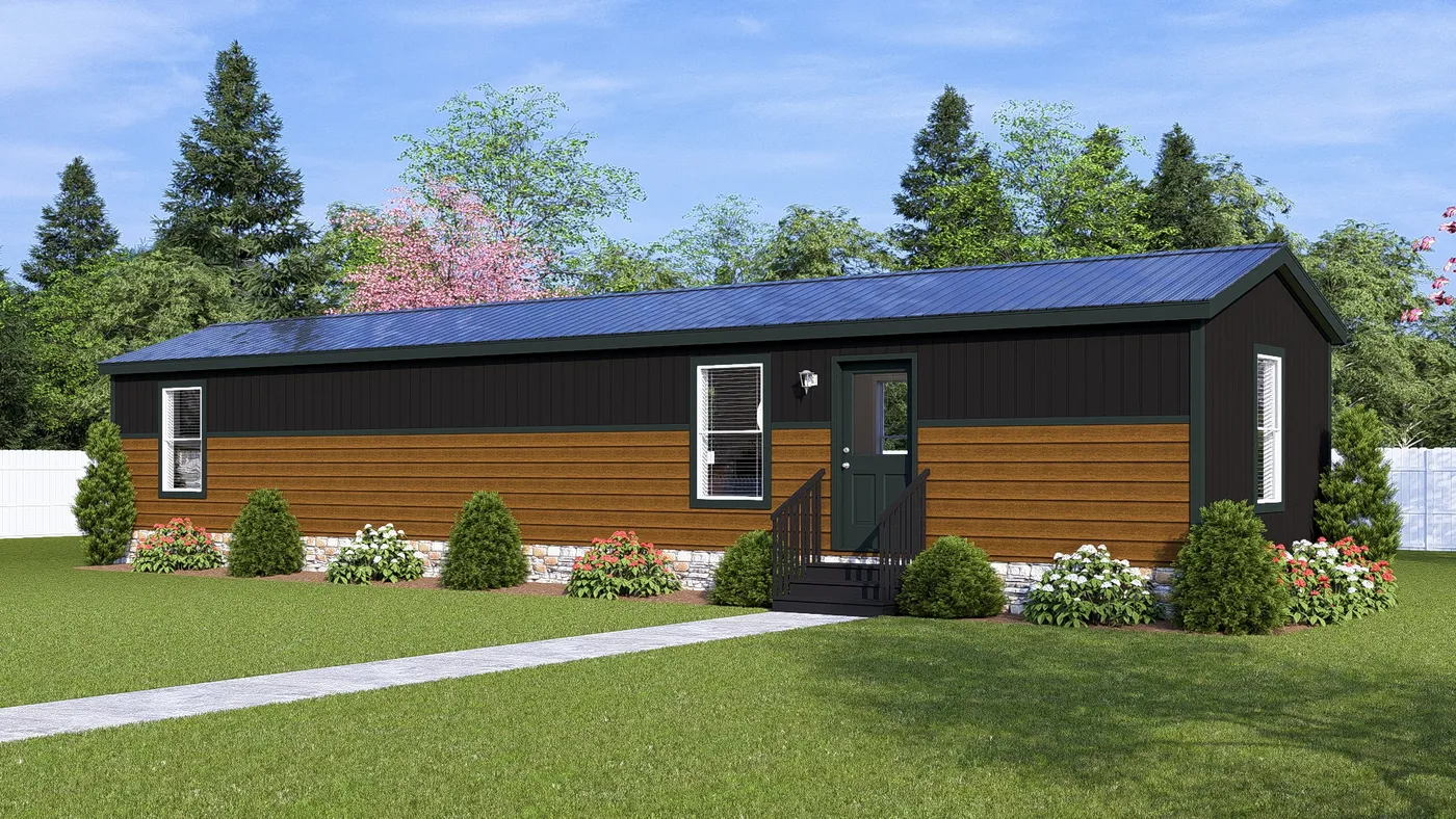 The DRM561M 56'              DREAM Exterior. This Manufactured Mobile Home features 2 bedrooms and 1 bath.