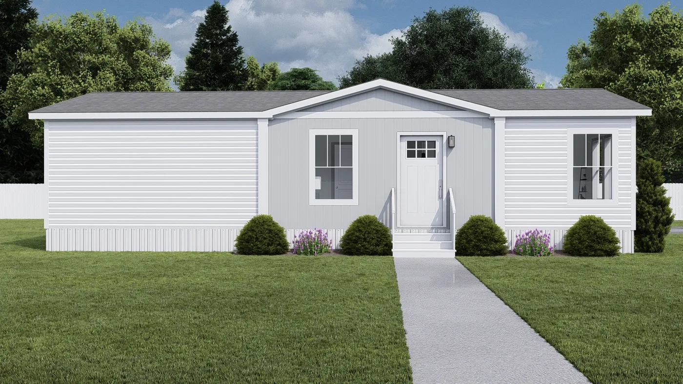 The RISING SUN Exterior. This Manufactured Mobile Home features 2 bedrooms and 2 baths.