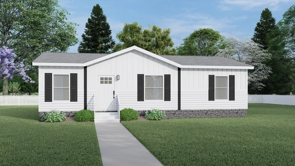 Southern Ranch - White. The DRAKE Exterior. This Manufactured Mobile Home features 3 bedrooms and 2 baths.