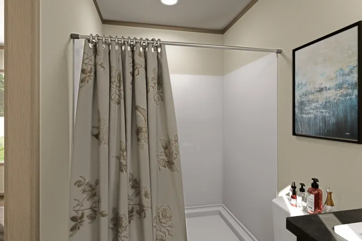 The CORTES Exterior. This Manufactured Mobile Home features 2 bedrooms and 2 baths.