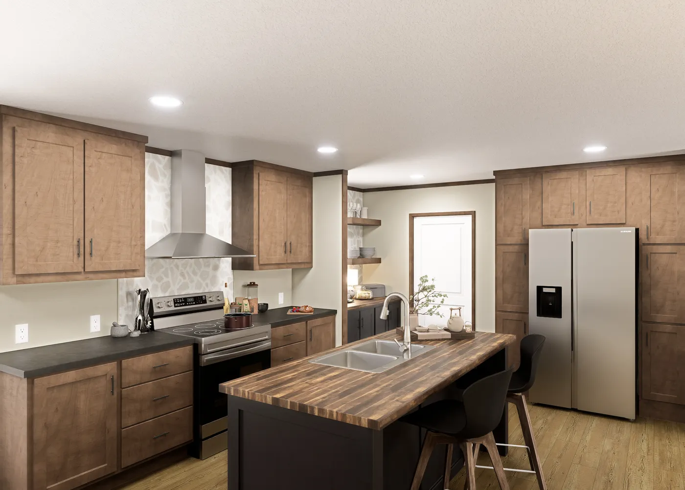 The SEVIER Exterior. This Manufactured Mobile Home features 4 bedrooms and 3 baths.