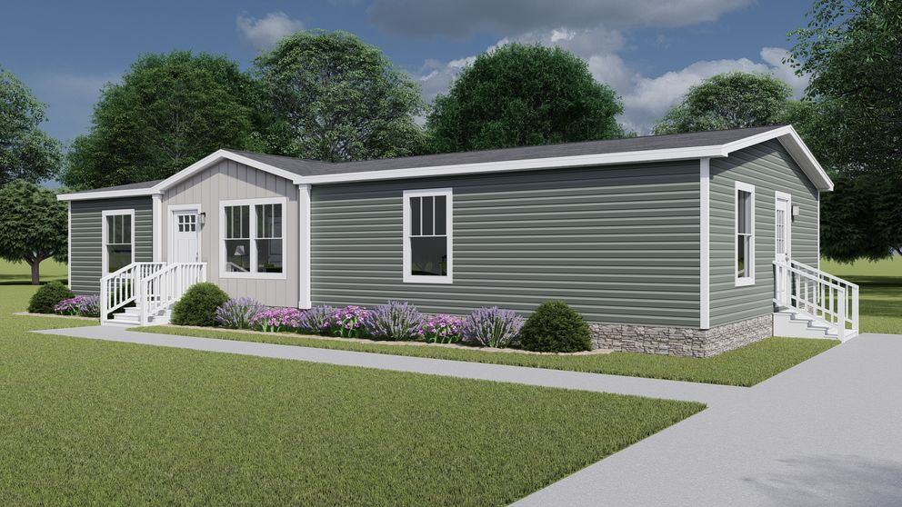 The LET IT BE 5628 TEMPO SECT Exterior. This Manufactured Mobile Home features 3 bedrooms and 2 baths.