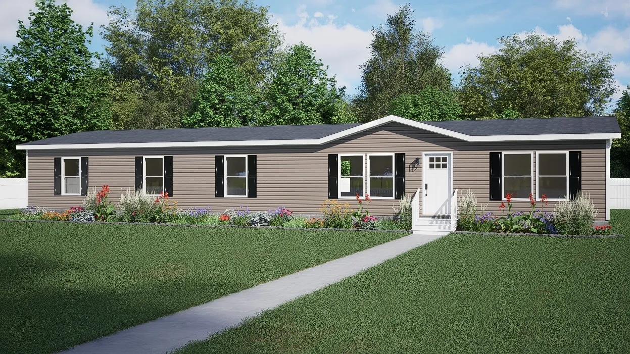 The SEVIER Exterior. This Manufactured Mobile Home features 4 bedrooms and 3 baths.