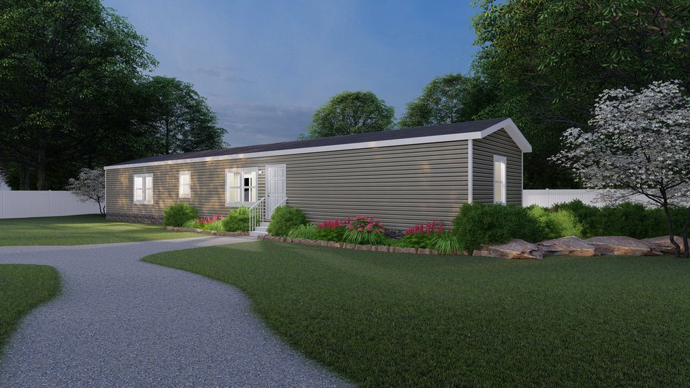 The ANNIVERSARY ENTERTAINER Exterior. This Manufactured Mobile Home features 3 bedrooms and 2 baths.