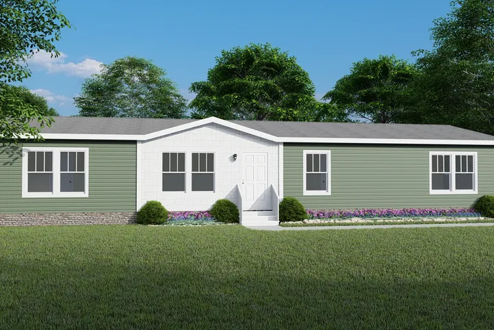 The 4215 "SUNRISE" 6428 Exterior. This Manufactured Mobile Home features 3 bedrooms and 2 baths.