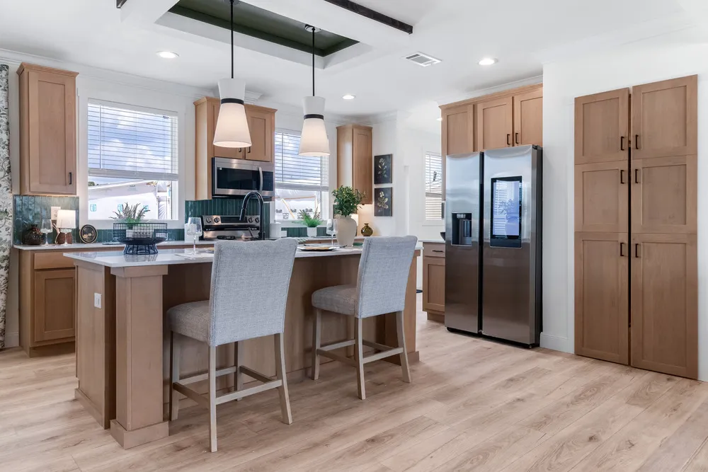 The THE OCEANSIDE 3 Exterior. This Manufactured Mobile Home features 3 bedrooms and 2 baths.