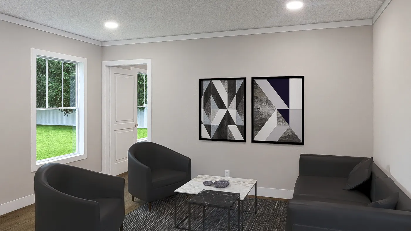 The RHYTHM NATION Exterior. This Manufactured Mobile Home features 3 bedrooms and 2 baths.