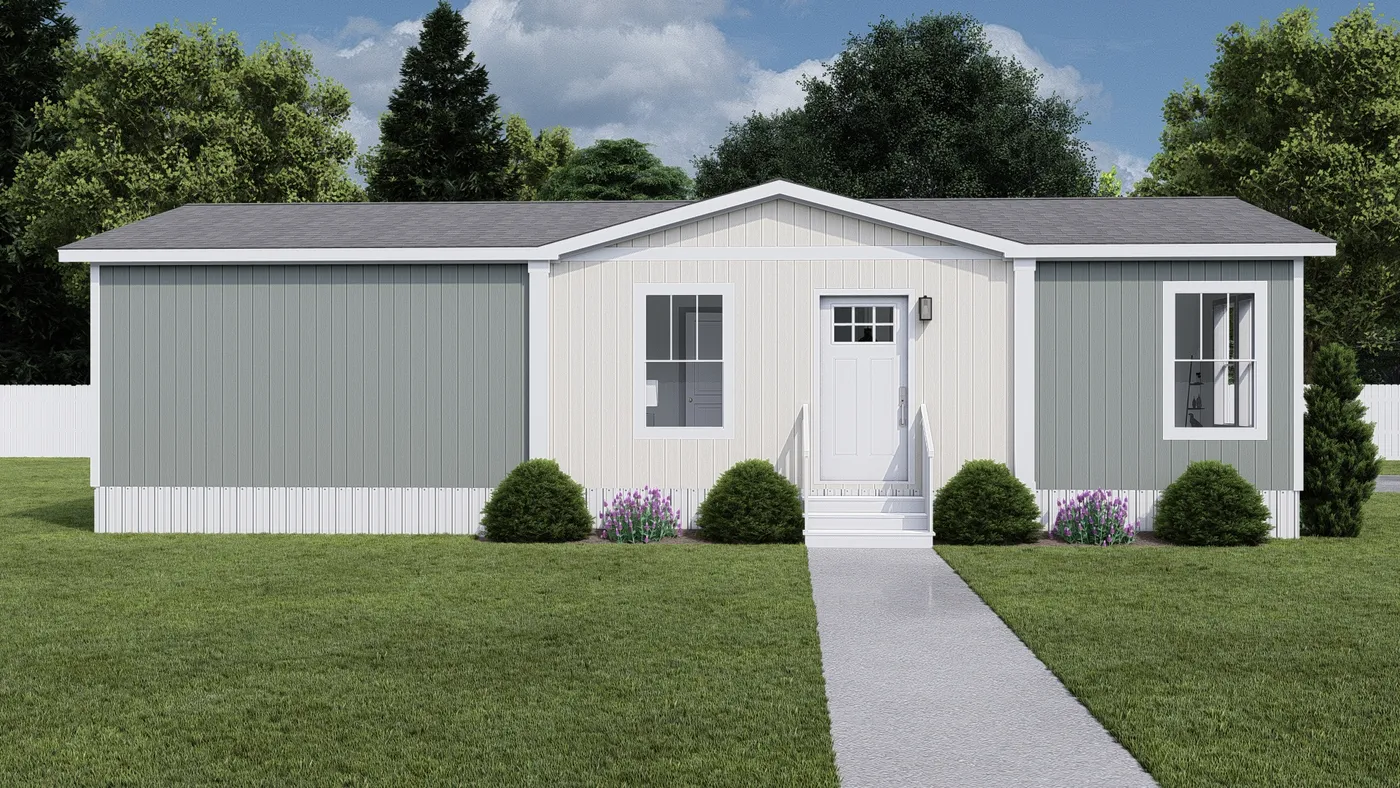 The RISING SUN Exterior. This Manufactured Mobile Home features 2 bedrooms and 2 baths.