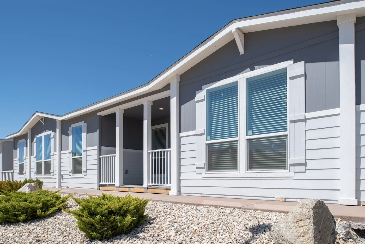 The HCP 4260-4A            LORETTA Exterior. This Manufactured Mobile Home features 4 bedrooms and 3 baths.