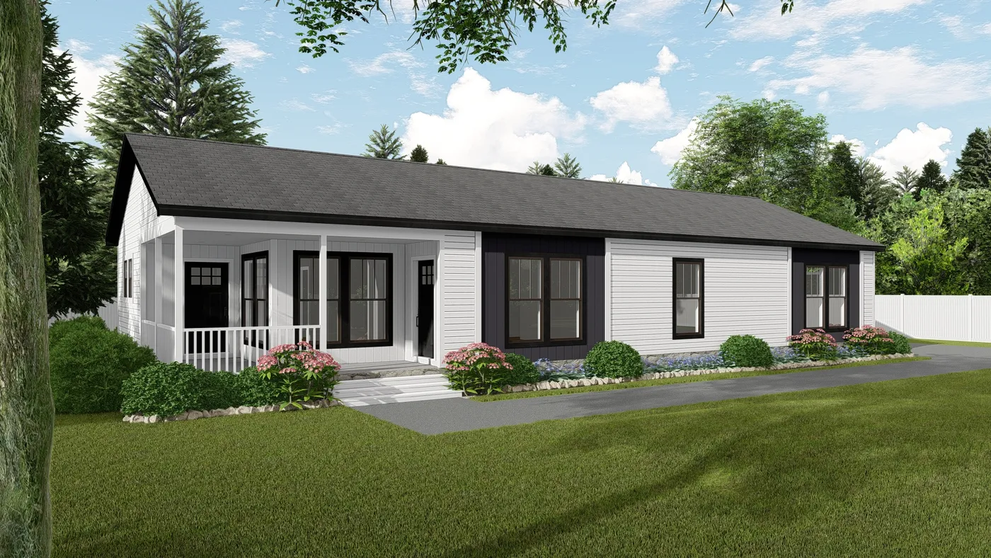 The THE VIEW 6630-MS055 SECT Exterior. This Manufactured Mobile Home features 3 bedrooms and 2 baths.