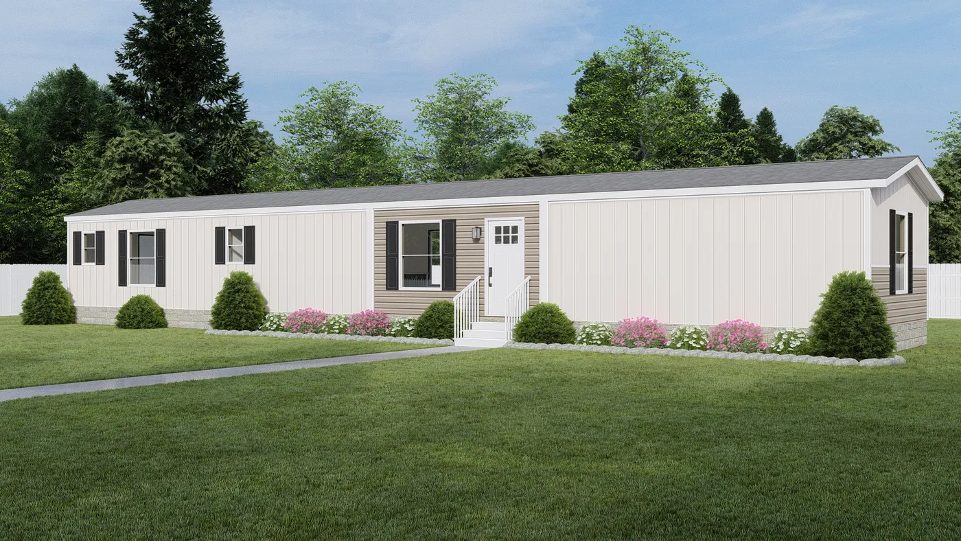 The ZION Exterior. This Manufactured Mobile Home features 3 bedrooms and 2 baths.