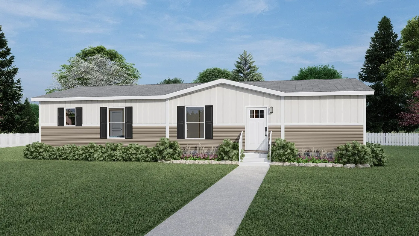 Southern Ranch - Clay. The COOK Exterior. This Manufactured Mobile Home features 3 bedrooms and 2 baths.
