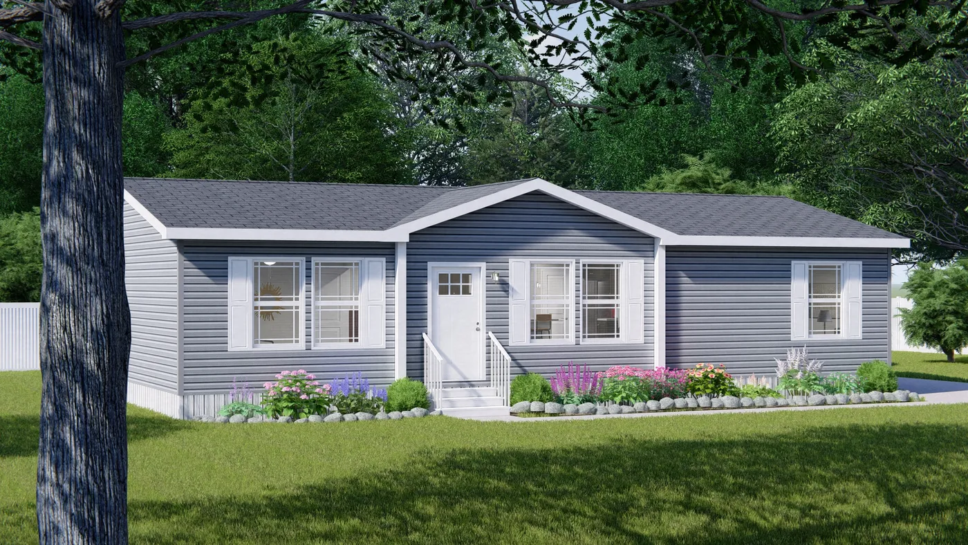 The SUNDANCE 48B Exterior. This Manufactured Mobile Home features 3 bedrooms and 2 baths.