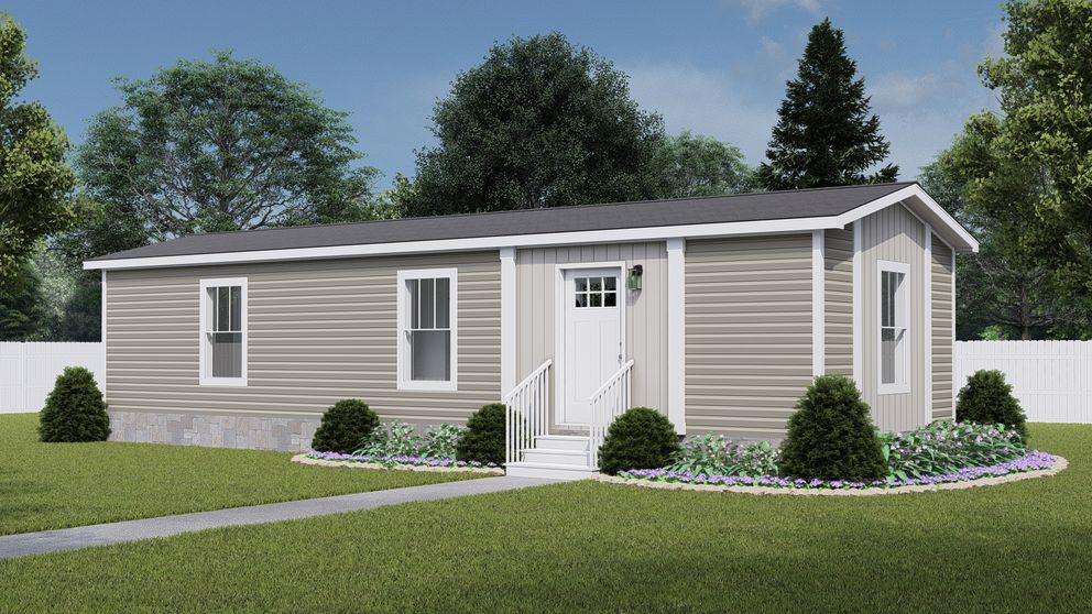The YESTERDAY Exterior. This Manufactured Mobile Home features 1 bedroom and 1 bath.
