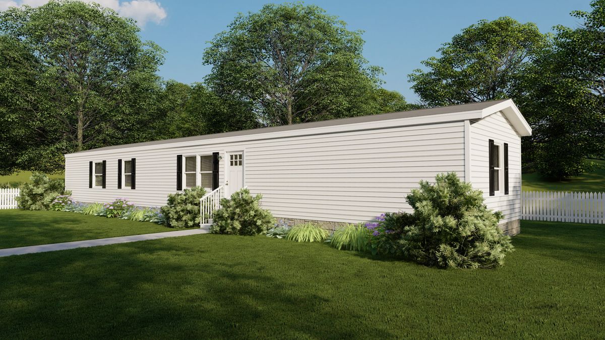 The RIVERHAVEN Exterior. This Manufactured Mobile Home features 3 bedrooms and 2 baths.