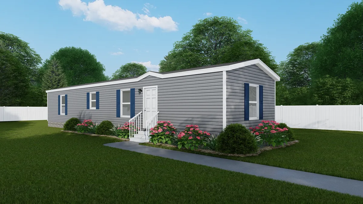 The 6016-E779 THE PULSE Exterior. This Manufactured Mobile Home features 2 bedrooms and 2 baths.